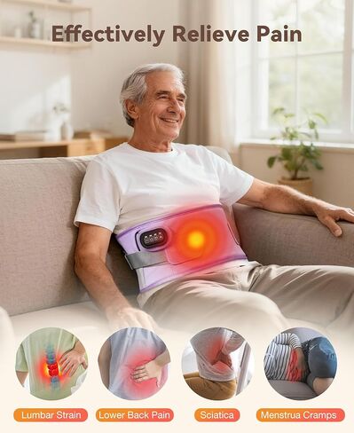 Cordless Heating Pad for Back Pain Relief,10000mAh Lower Back Massager with 5 Heat 3 Vibration,Portable Heating Pad for Cramps with Detachable Heating, Birthday Gifts for Women Men Mom Dad,Purple in Saudi Arabia