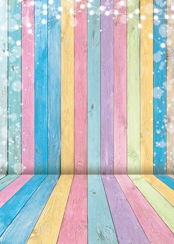 INRUI ملونة الخشب التصوير الخلفية عيد الفصح الباستيل ملونة ديكورات الخشب لافتة عيد الفصح موضوع الأطفال عيد ميلاد الطفل دش الحزب الخلفية (8x6ft) in Kuwait