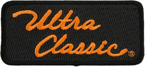 Harley-Davidson 4in Embroidered Ultra Classic Emblem Sew-On Patch - Black/Orange in Saudi Arabia