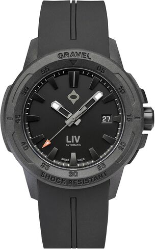 LIV Gravel 001 Collection - Rugged 26-Jewel Swiss Automatic - Dense Carbon Case with Shock Resistant Tech - Multi-Layer 3D Dial - 100M Water Resistant - Lightweight Adventure Watch in Saudi Arabia