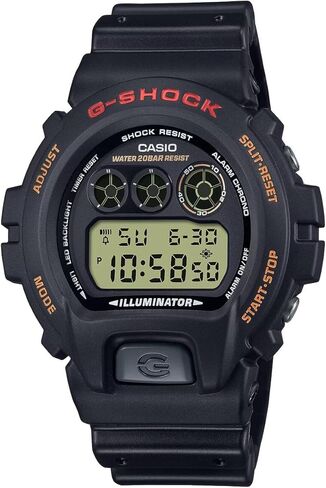 ساعة كاسيو DW6900UB-9 للرجال منبه أسود كلاسيكي كرونوغراف ذهبي وشاشة G Shock in Saudi Arabia
