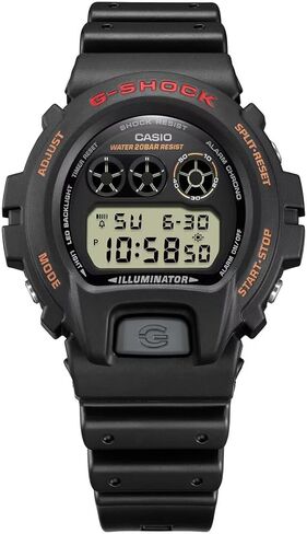 ساعة كاسيو DW6900UB-9 للرجال منبه أسود كلاسيكي كرونوغراف ذهبي وشاشة G Shock in Saudi Arabia