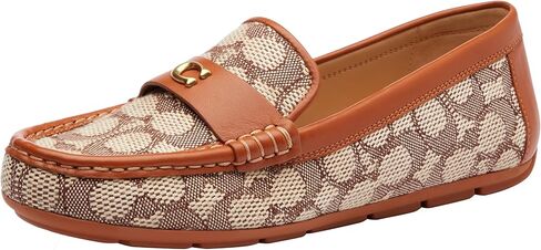 سائق Coach Women’s Sculpted C Leather Loafer ، الطباشير ، 9.5 in Kuwait