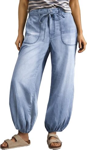Sidefeel Women's Wide Leg Jeans High Waisted Drawstring Baggy Stretchy Trendy Harem Loose Ankle Denim Pants in Saudi Arabia