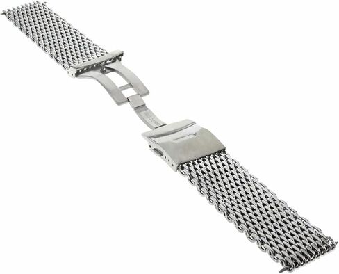 Ewatchparts 18 مم - 20 مم، 22 مم، 24 مم شبكة شارك سوار ساعة من الفولاذ بسمك 4 مم متوافق مع بريتلينغ in Kuwait