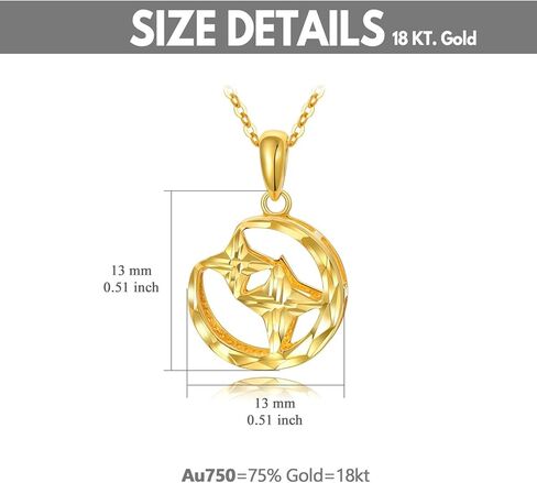sisgem 18k الذهب الصلب قلادة القمر للنساء، الذهب الحقيقي الماس قطع الهلال القمر ونجمة قلادة الذكرى المجوهرات هدية للأم والزوجة 18 بوصة in Saudi Arabia