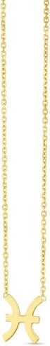 Floreo 14k Yellow Gold Horoscope Zodiac Sign Charm Pendants Chain Necklace 16" - 18 Inch in Saudi Arabia