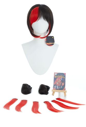 Micotaku Miraculous Ladybug Shadybug Cosplay Wig Black and Red Wig With Two Hair Buns and Six Red Hair Pieces Halloween Costume Party Outfit for Christmas Synthetic Wig+ Wig Cap in Saudi Arabia