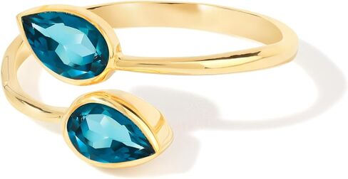 YoTreasure London الأزرق توباز قوس قزح Moonstone الإثيوبي أوبال الزبرجد الصلبة 14K مطلية بالذهب أكثر من 925 الفضة الاسترليني تجاوز الدائري للنساء هيبوالرجينيك سوليتير مجوهرات الأحجار الكريمة الأصلية in Kuwait