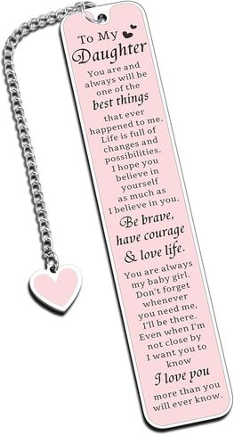 Easter Gifts for Daughter Teen Girls Bookmarks for Daughter Easter Basket Stuffers for Girls Kids Daughter Birthday Gifts to My Daughter Gift from Mom Dad Sweet 16 Stocking Stuffers for Teen Girls in Kuwait