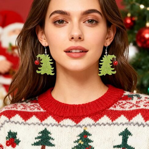 Christmas Dangle Earrings Accessories for Women Green Monster Costume Dress Up in Saudi Arabia