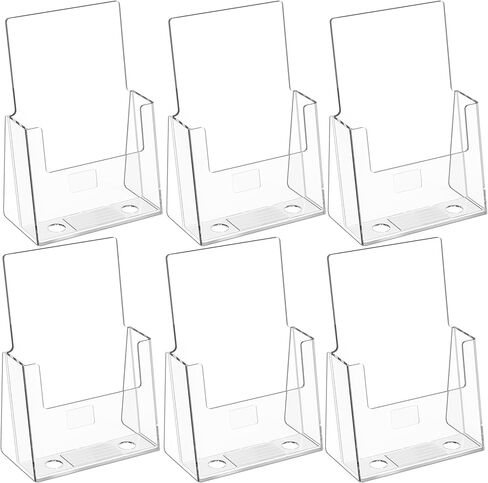 MaxGear Acrylic Brochure Holder 4 Inch, Clear Plastic Countertop Literature Holders, Trifold Flyer Display Stand for Pamphlets, Booklets, Magazines, Menus, Multi Purpose Organizer For Office, 2 Pack in Kuwait