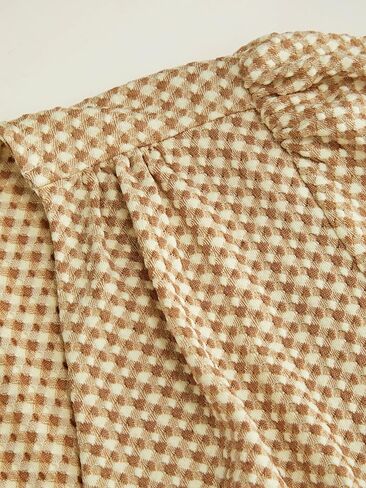 CIDER Long Sleeve Dress for Women V Neck A Line Plaid Mini Gingham Vintage Wedding Guest Dresses in Saudi Arabia