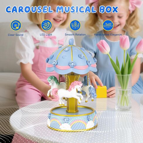 Carousel Music Box, Color-Changing LED Lights Musical Boxes, Gift Wrapped Unicorn Music Boxes for Girls, Christmas & Birthday Gifts for Women Daughter Granddaughter, Melody You are My Sunshine in Saudi Arabia