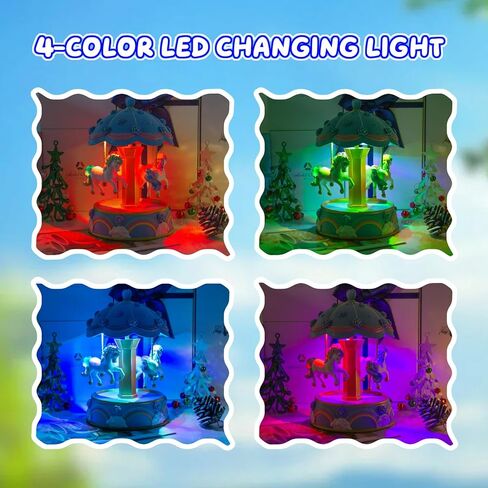 Carousel Music Box, Color-Changing LED Lights Musical Boxes, Gift Wrapped Unicorn Music Boxes for Girls, Christmas & Birthday Gifts for Women Daughter Granddaughter, Melody You are My Sunshine in Saudi Arabia