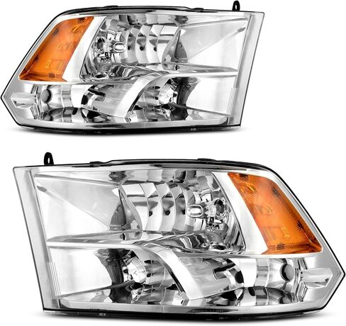 LEDKINGDOMUS Headlight Assembly, DOT-certified, Compatible with 2006 2007 2008 Dodge Ram 1500/06-09 Dodge Ram 2500 3500 Pickup Headlamp Replacement Black Housing Amber Reflector Clear Lens in Kuwait