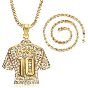 HAILIWE Soccer Jersey 10 Necklace, Number 10 Soccer Jersey Pendant Necklace, Football Gifts for Miami Fans in Saudi Arabia