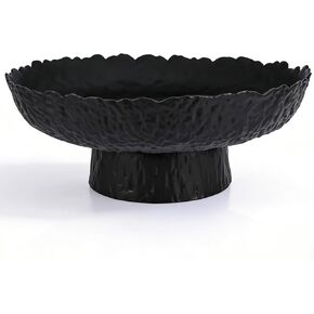 10.4" Large Black Decorative Bowl, Black Pedestal Bowl, Glass Decorative Bowls, Modern Fruit Bowl for Home Decor, Key Bowl, Candy Bowls, Smudge Bowls, Coffee Tables Centerpiece in Saudi Arabia