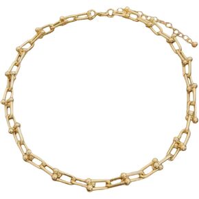 Paperclip Chain Necklace for Women, Chunky Gold & Silver Cuban Link Choker, Hypoallergenic Zinc Alloy Statement Jewelry in Saudi Arabia