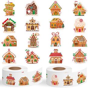 Haooryx Carnival Circus Sticker Rolls - 1000pcs Carnival & Circus Sticker Rolls Christmas Winter Xmas New Year Self-Adhesive Sticker Decals Gift Wrapping Cartoon Circus Animals Clowns GiftWrap Sticker in Kuwait