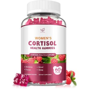 مكمل الكورتيزول للنساء، علكات مدير الكورتيزول، مع الروديولا الوردية، إل-ثيانين، فوسفاتيديل سيرين، اشواغاندا المغنيسيوم - الدعم العاطفي، توازن الغدة الكظرية، النوم، نكهة التوت، 60 قطعة in Kuwait