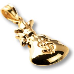 14K Gold Money Bag Charm – Stylish Symbol of Prosperity – Iconic Gold Pendant for Success and Wealth in Saudi Arabia