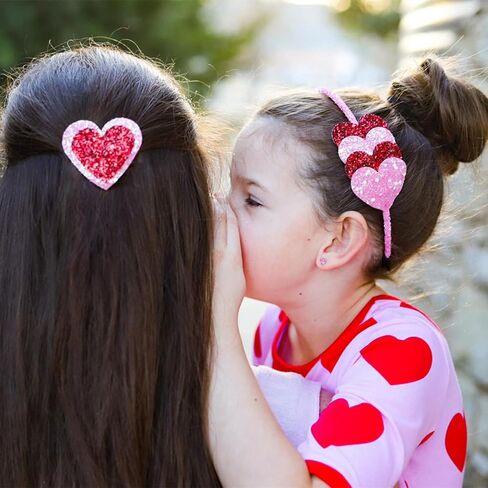 totelux عيد الحب عقال بريق القلب الشعر الفرقة سباركلي الوردي الأحمر الحب إكسسوارات الشعر للنساء الفتيات عيد الحب حزب غطاء الرأس الديكور الخطوبة عيد ميلاد لوازم الزفاف هدية in Kuwait