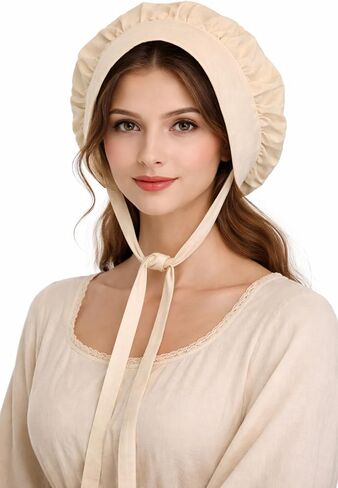 Women's Medieval Bonnet, Renaissance Style Costume Accessory Hat Half-Circle Round Brimmed Hood in Saudi Arabia