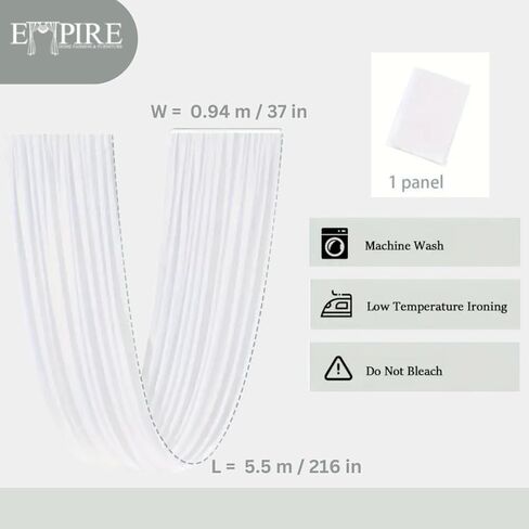 New Window Sheer Scarf Multifunction Voile Valance Window Treatment or Event Decoration Superior Threads (Black, Large - 54" x 216") in Saudi Arabia