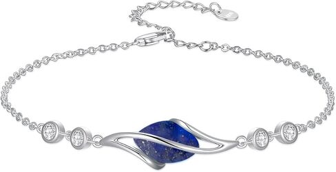 925 Sterling Silver Bracelet for Women Oval Gemstone Link Bracelet Fine Jewelry Gifts for Women Wife Mom in Saudi Arabia