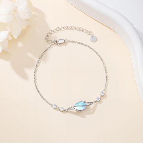 925 Sterling Silver Bracelet for Women Oval Gemstone Link Bracelet Fine Jewelry Gifts for Women Wife Mom in Saudi Arabia