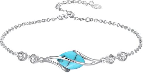 925 Sterling Silver Bracelet for Women Oval Gemstone Link Bracelet Fine Jewelry Gifts for Women Wife Mom in Saudi Arabia