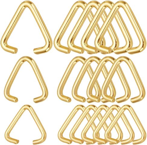 1 Box 300Pcs 16mm Triangle Open Jump Rings Silver Pinch Bails Buckle Clasps Hang Drops Iron Pinch Clip Bail Clasp Charm Bead Pendant Connectors for Jewelry Making Supplies DIY Craft in Saudi Arabia