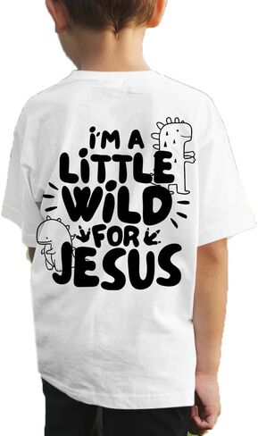 تي شيرت شبابي مسيحي Wild About Jesus Dinosaur Kingdom للأطفال بأكمام قصيرة in Kuwait