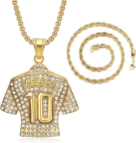 HAILIWE Soccer Jersey 10 Necklace, Number 10 Soccer Jersey Pendant Necklace, Football Gifts for Miami Fans in Saudi Arabia