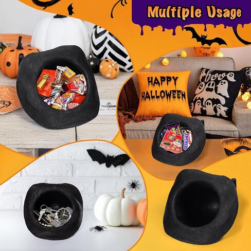 Halloween Witch Hat Candy Bowl Resin Witch Decor for Candy Keys and Entryway Table Large Decorative Bowl for Halloween Indoor Outdoor Decorations Black in Saudi Arabia