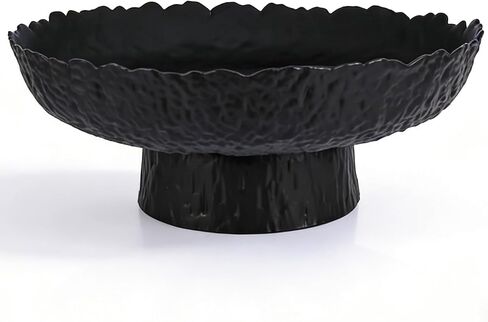 10.4" Large Black Decorative Bowl, Black Pedestal Bowl, Glass Decorative Bowls, Modern Fruit Bowl for Home Decor, Key Bowl, Candy Bowls, Smudge Bowls, Coffee Tables Centerpiece in Saudi Arabia