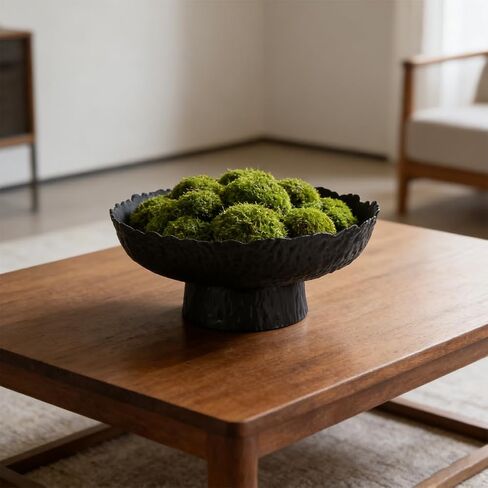 10.4" Large Black Decorative Bowl, Black Pedestal Bowl, Glass Decorative Bowls, Modern Fruit Bowl for Home Decor, Key Bowl, Candy Bowls, Smudge Bowls, Coffee Tables Centerpiece in Saudi Arabia