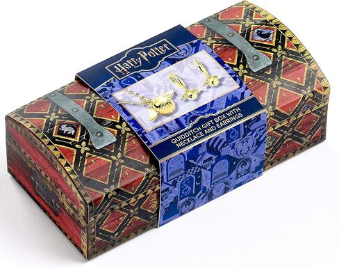 Harry Potter Quidditch Gift Box with Cute Golden Snitch Necklace & Earrings, One Size, Zinc, No Gemstone in Saudi Arabia