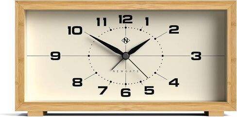 NEWGATE® Lemur Alarm Clock | Rectangular Design | Bamboo case | Ideal for Bedside, Desk or Shelf | Modern Retro Living Room, Bedroom & Office Accessory in Saudi Arabia