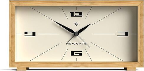 NEWGATE® Lemur Alarm Clock | Rectangular Design | Bamboo case | Ideal for Bedside, Desk or Shelf | Modern Retro Living Room, Bedroom & Office Accessory in Saudi Arabia