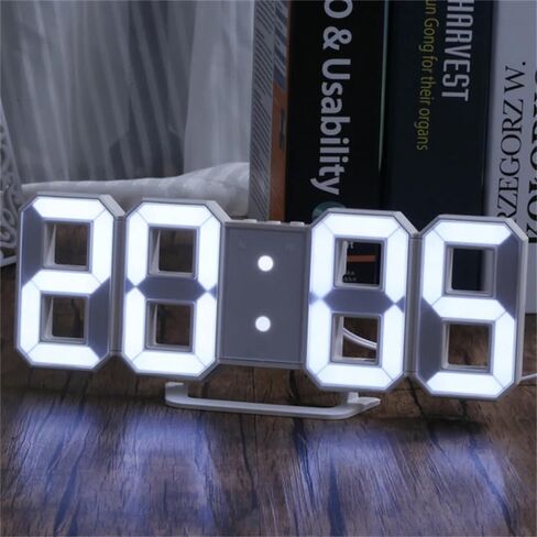 Alarm Clock - 3D Alarm Clock for Wall & Desk, Cute & Modern Decor LED Digital Display Clock for Bedroom & Living Room with Snooze Function in Saudi Arabia
