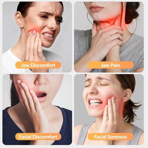 منتجات TMJ Relief وسادة تدفئة الفك لتخفيف آلام الفك، وسادة تدفئة كهربائية للوجه قابلة لإعادة الشحن بقدرة 5000 مللي أمبير في الساعة مع 3 درجات حرارة مع مؤقت، لفافة فك يمكن ارتداؤها وأداة تخفيف التدفئة لآلام الوجه in Saudi Arabia
