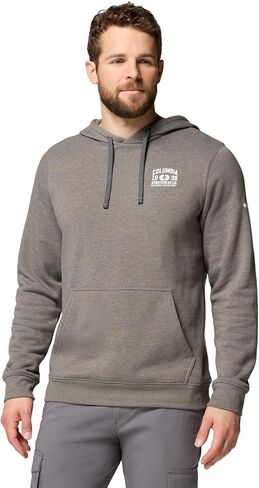Columbia Mens Trek Graphic Hoodie, Charcoal Heather/Outdoor Arch, Small in Saudi Arabia