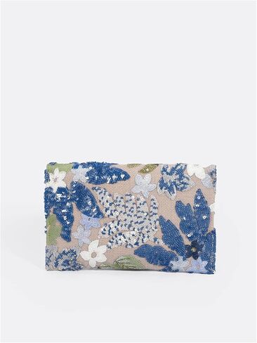 Women's Floral Embroidery Sequin Glitter Evening Bags Elegant Beaded Clutch Purses in Saudi Arabia