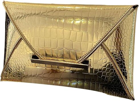 QWINEE Women's Sparkly Metallic Clutch Bags Crocodile Print Elegant Mini Crossbody Purses PU Leather Evening Party Purses in Saudi Arabia