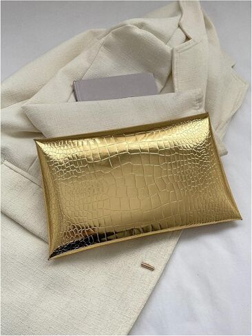 QWINEE Women's Sparkly Metallic Clutch Bags Crocodile Print Elegant Mini Crossbody Purses PU Leather Evening Party Purses in Saudi Arabia