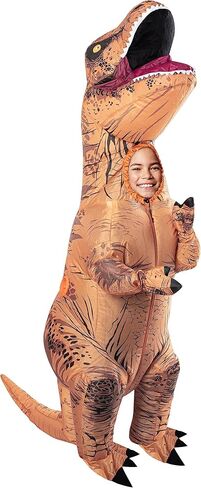 Rubies Fun Inflatable Original Velociraptor Dinosaur Costume For Kids, For Themed Party and Halloween, Standard Size in Saudi Arabia