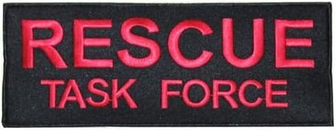 EMBROIDERED RESCUE TASK FORCE PATCH (RED ON BLACK, 8" X 3") in Saudi Arabia