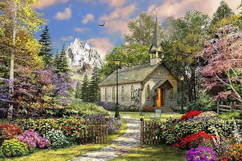 Springbok's 500 Piece Jigsaw Puzzle Spring Chapel - Made in USA in Saudi Arabia